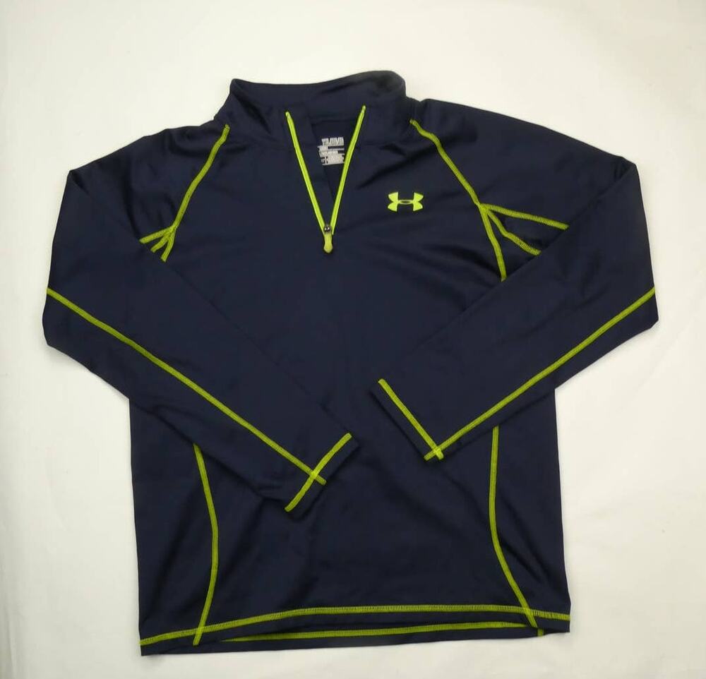 boy's Under Armour coldgear 1/4 zip shirt, XL loose fit, navy